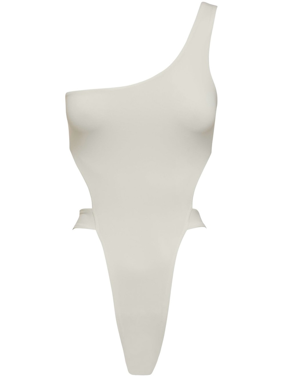 One-Shoulder Cream One-Piece Swimsuit